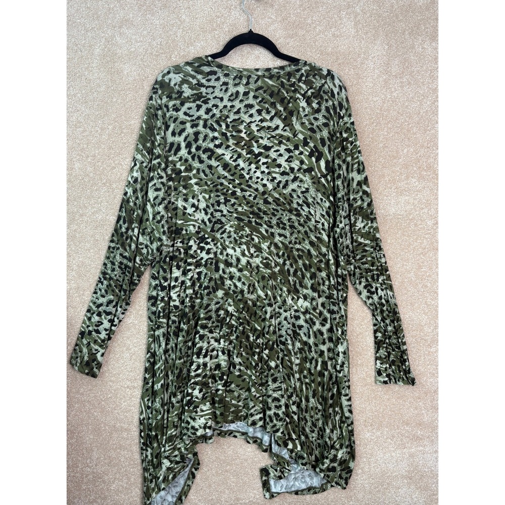 LOGO Lori Goldstein Tunic Top Women's 3X Green Jersey Stretch Flowy Blouse - Picture 6 of 6